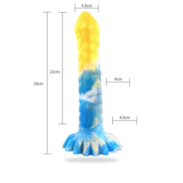 "Hydra" Big Silikon Dildo blau golden - 🅛🅞🅛🅛🅨🅟🅞🅟🅟🅨