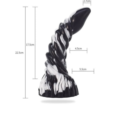 "Preyton" Silikon Dildo schwarz weiß - 🅛🅞🅛🅛🅨🅟🅞🅟🅟🅨